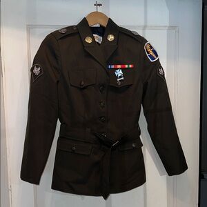 Women's Military Flying Cross Army jacket with patches & pins